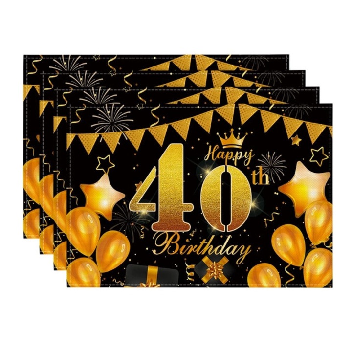 Suporturi de masă, 4 bucăți, poliester, multicolor