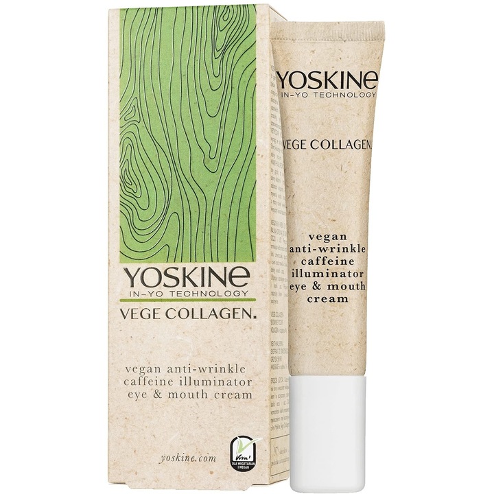 Изсветляващ крем против бръчки за околоочен контур Yoskine Vege Collagen Vegan Anti-Wrinkle Caffeine, 15ml