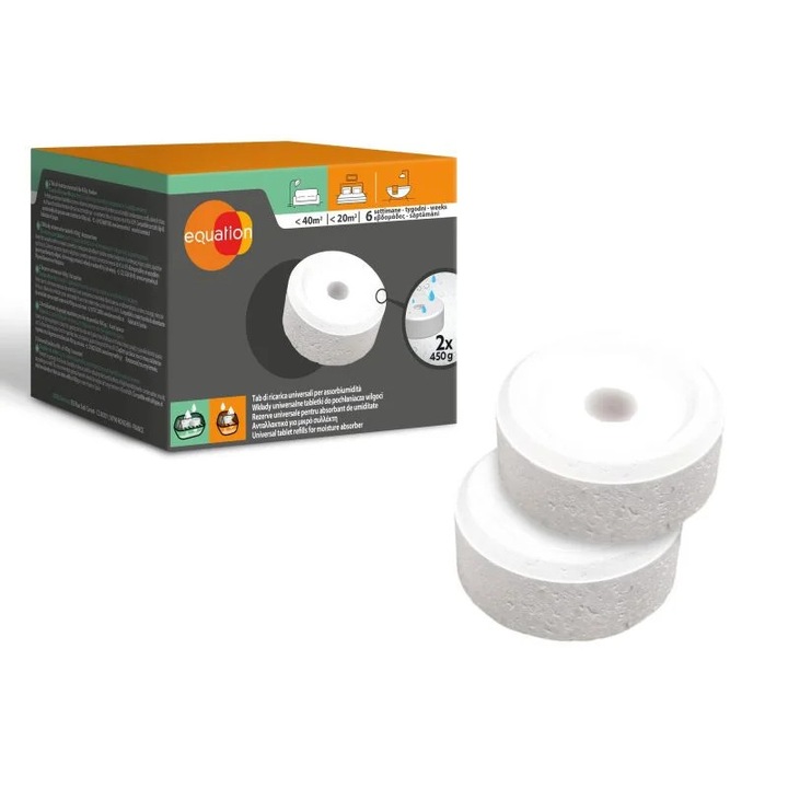 Rezerve absorbant umiditate, parfum Neutral, 450 g, 2 rezerve