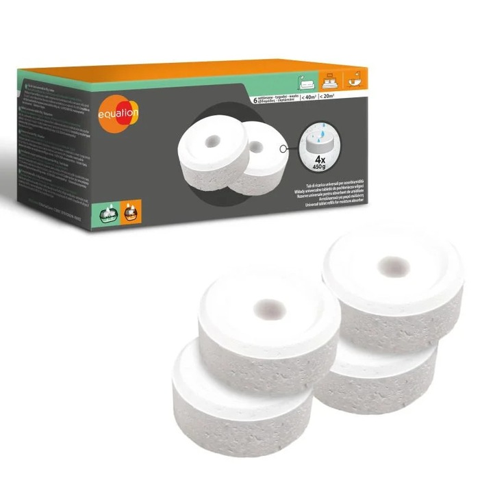 Set 4 rezerve absorbant umiditate, parfum neutral, 450 g