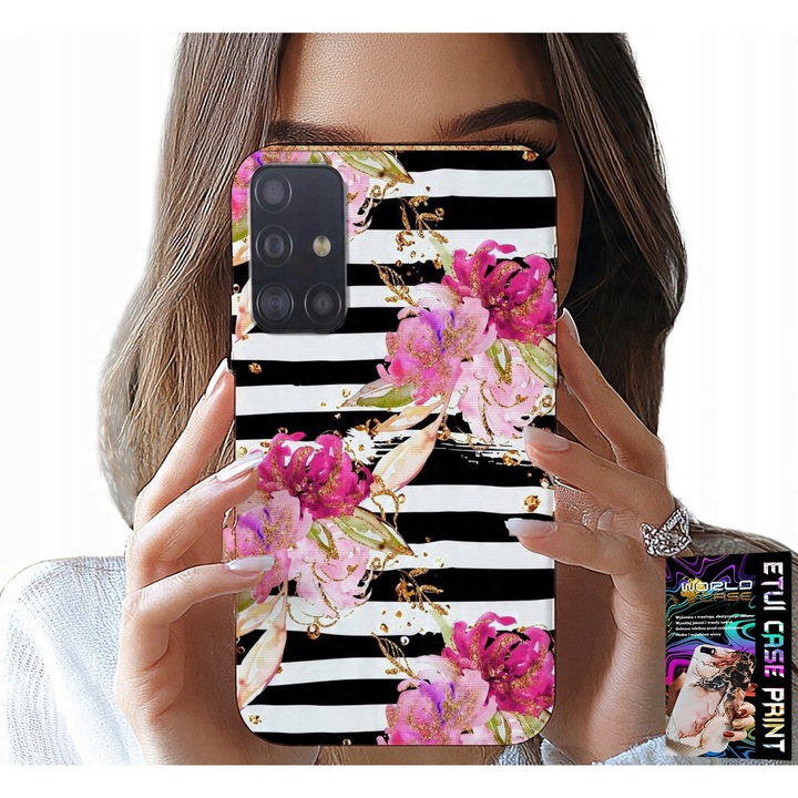Husă Samsung Galaxy A51, World Case, design floral, silicon, multicolor