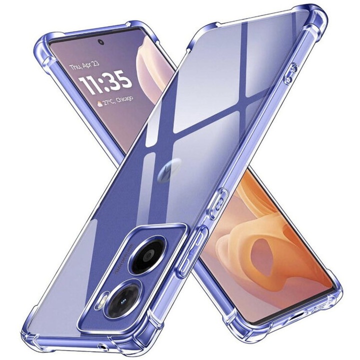 Husa pentru Motorola Moto E15 / G05 Techsuit Shockproof Clear Silicone, transparenta