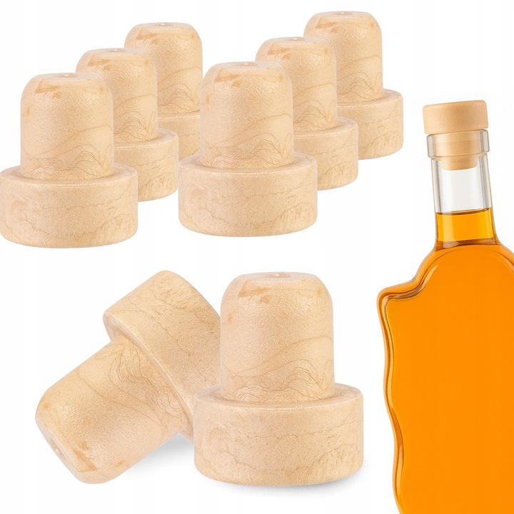 Комплект синтетични тапи с гъбена глава с диаметър, SuperButelki, Надеждни, Високо качество на изработка, Незаменими при производството на вино, От стъкло, Лесни за употреба, Безопасни за храни, Естетически изработени, 10 бр.