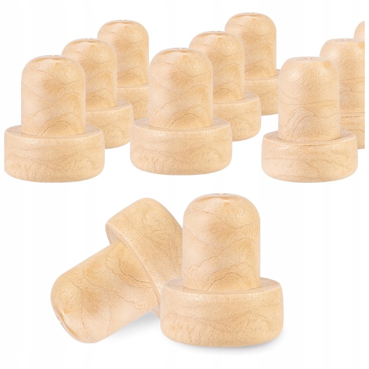 Set de dopuri sintetice cu cap de ciuperca, SuperButelki, Fiabile, Calitate inalta a executiei, Indispensabile in productia de vin, Diametru tijei 17.5 mm, Sigure pentru alimente, Usor de utilizat, 10 Buc
