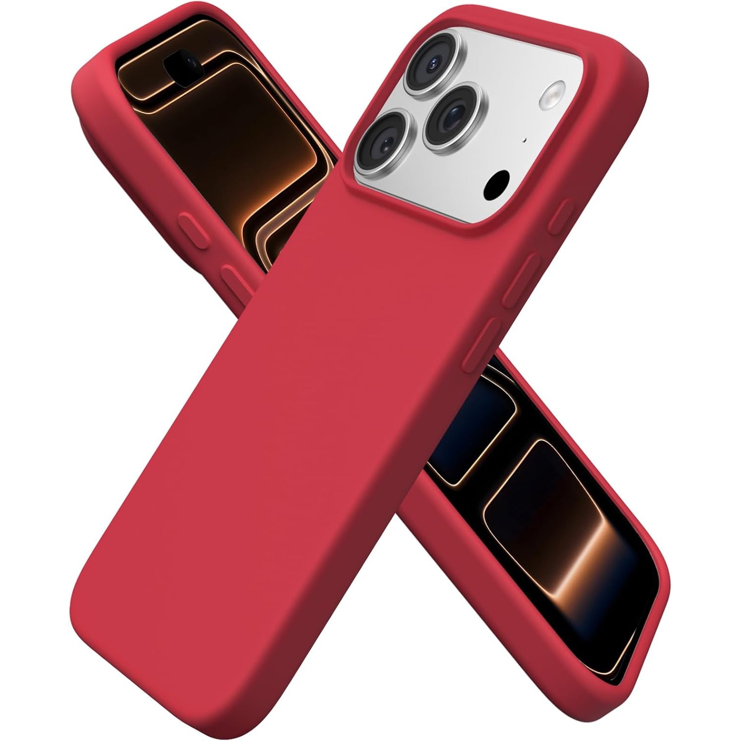 Husa pentru iPhone 17 Pro Max, SIlicon Catifelat Cu Interior Microfibra, Rosu
