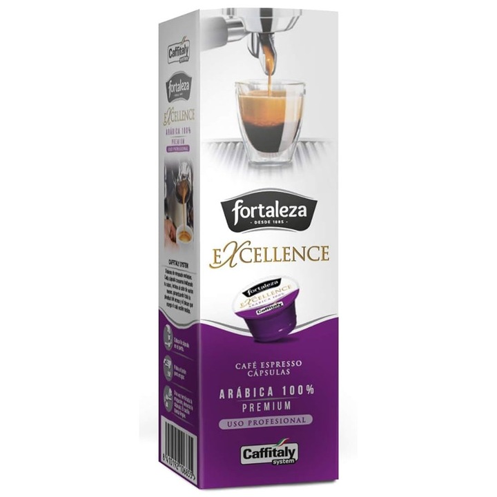 Capsule cafea Caffitaly System Fortaleza Excellence, 100% Arabica Premium, 10buc x 8gr