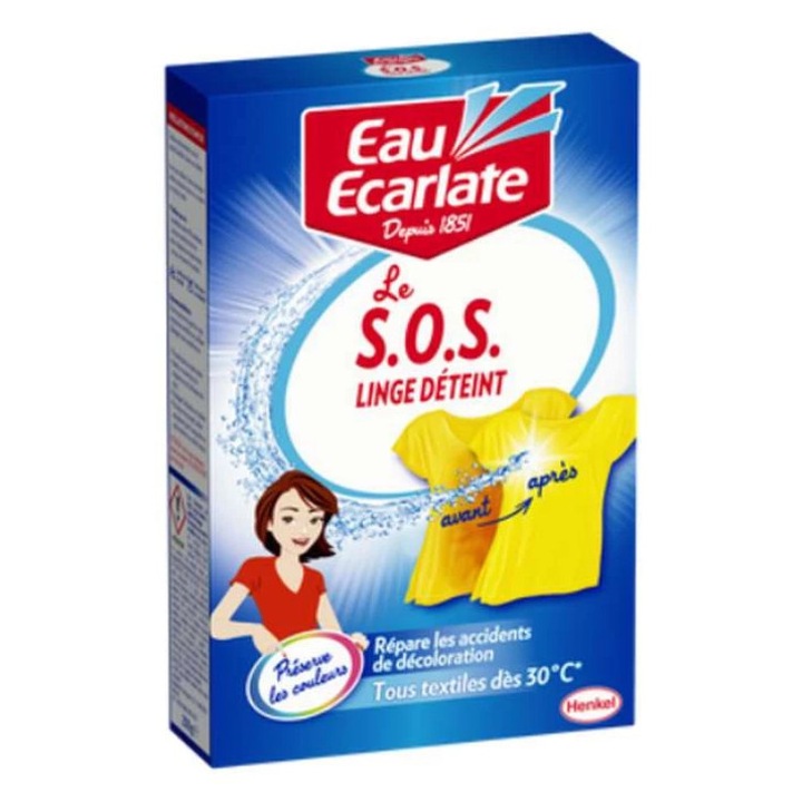 Oldat a fakulás megelőzésére Eau Ecarlate Folttisztító Fehérítő, színes ruhákhoz, 500g