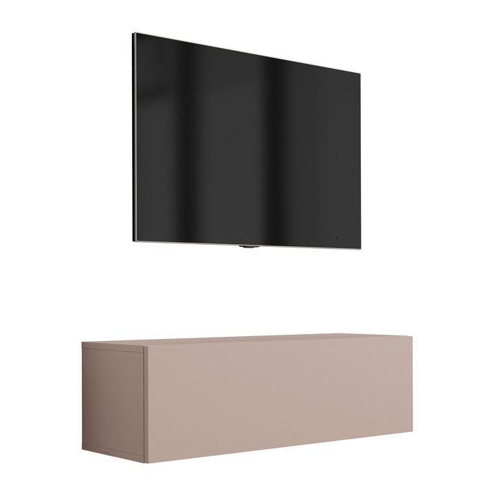 TV szekrény, márka nélküli, 100 cm, 34 cm, 32 cm, laminált panelek, funkcionális, modern stílus, könnyen összeszerelhető, karamell színű, a szett tartalma: 1 x bútordarab, 1 x szerelési kellékek, 1 x szerelési útmutató, anyag: MDF, panel vastagsága: 16