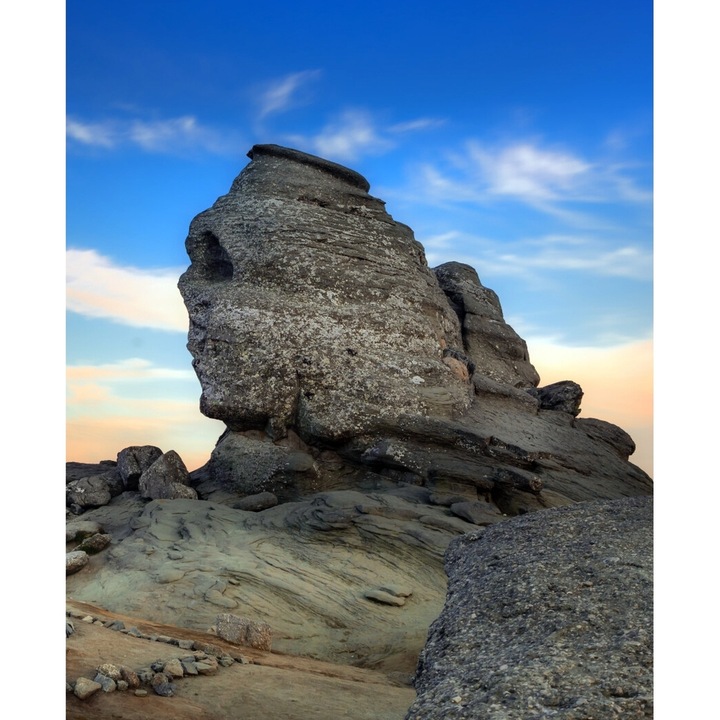 Set de broderie Goblen cu Diamante 5D, piese patrate din rasina, panza adeziva pe rama lemn, 40x50 cm, Sfinxul, GBN-505