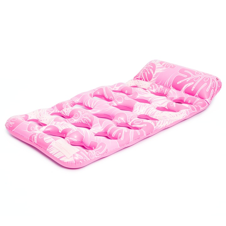 BE-ACTIVE.PL 180x90cm felfújható vízi matrac párnával, rózsaszín