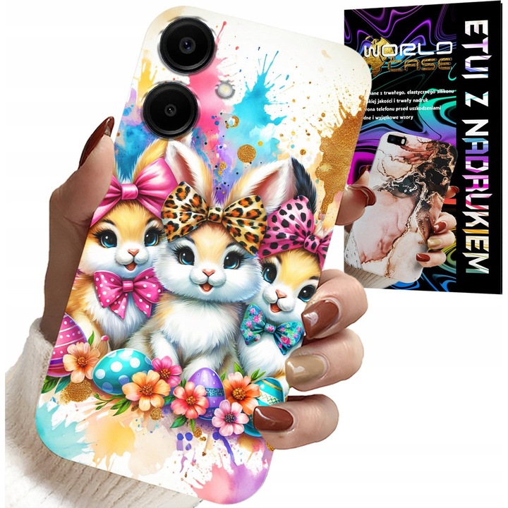 Telefontok, World Case, Samsung Galaxy A06 5G, Nyuszik, Karácsony, szilikon