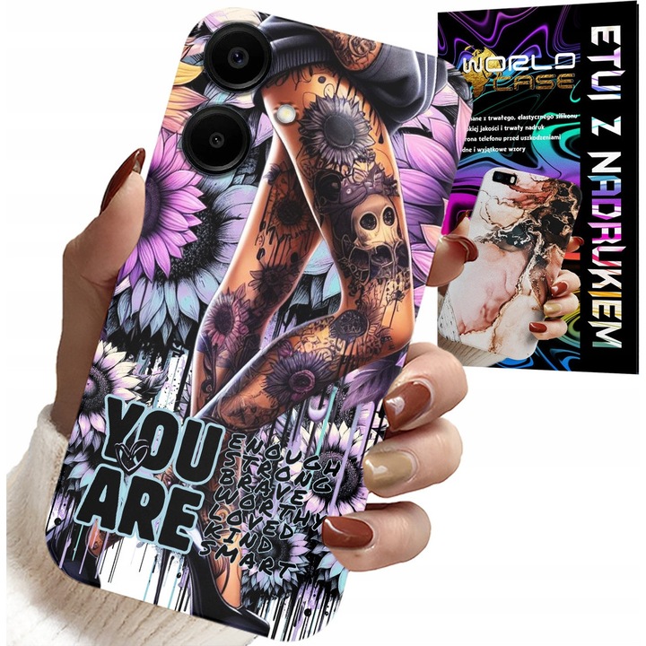 Tok Samsung Galaxy A06 5G-hez, World Case, női minták, gumi, többszínű