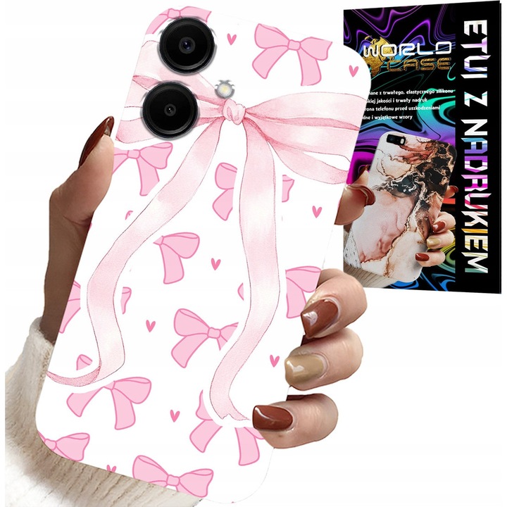 Tok Samsung Galaxy A06 5G-hez, World Case, Pink Ribbon design, szilikon, többszínű