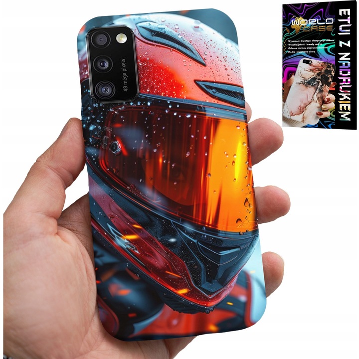 Telefontok, World Case, Samsung Galaxy A41, szilikon, motorkerékpár nyomat, 0,2cm