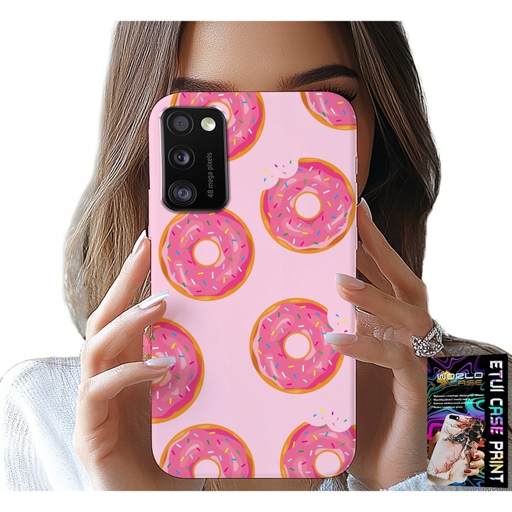 Telefontok, World Case, fánk design, szilikon, többszínű, Samsung Galaxy A41-hez