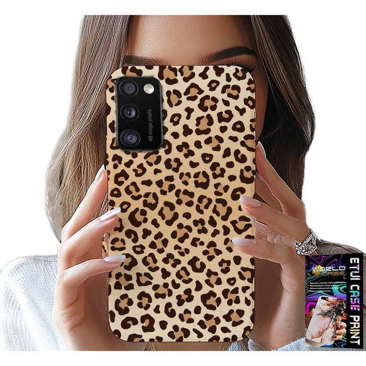 Telefontok Samsung Galaxy A41-hez, World Case, leopárdmintás, szilikon, szett