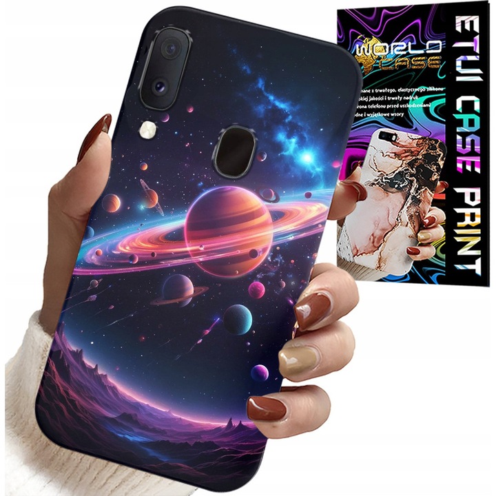 Carcasă pentru Samsung Galaxy A40, World Case, imprimeu cosmos, silicon