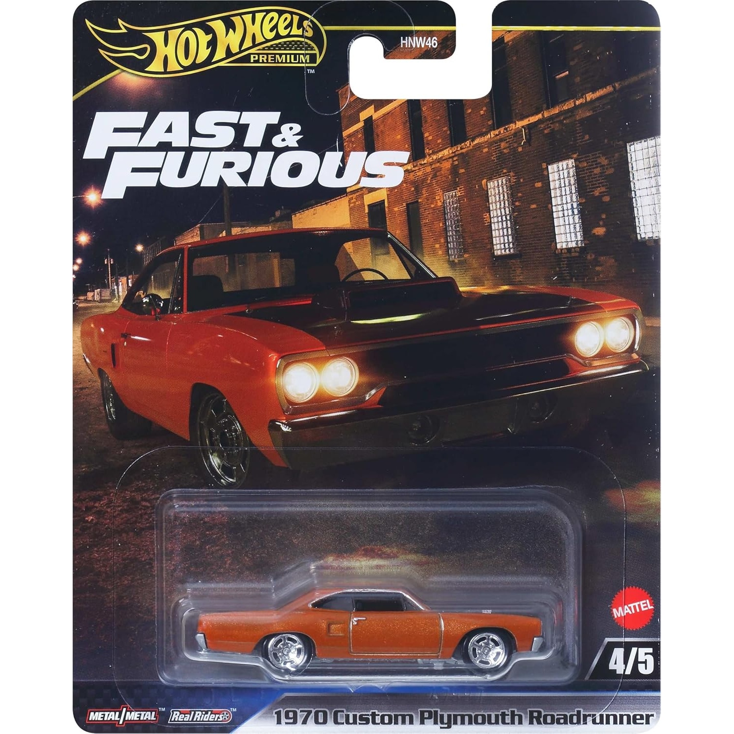 Masinuta din metal Hot Wheels, Fast & Furious, 1970 Plymouth