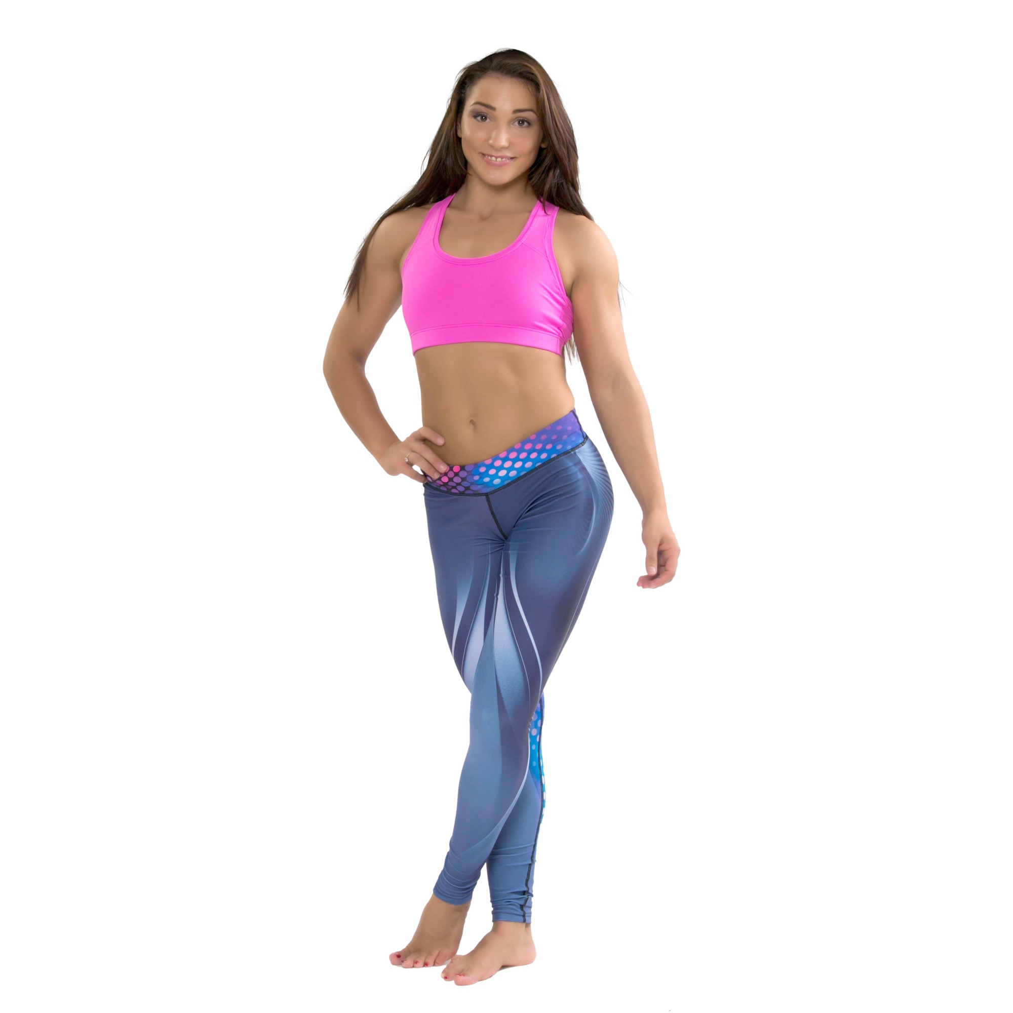 Leggings dama material climacool compresor , producator Nicci, model Greyfull, multicolor, S