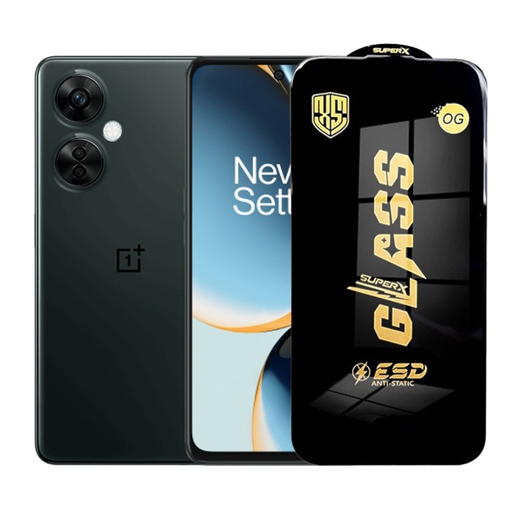 Folie ecran pentru OnePlus Nord N30, Sticla Securizata ESD, Margini Negre, Rezistenta la Zgir