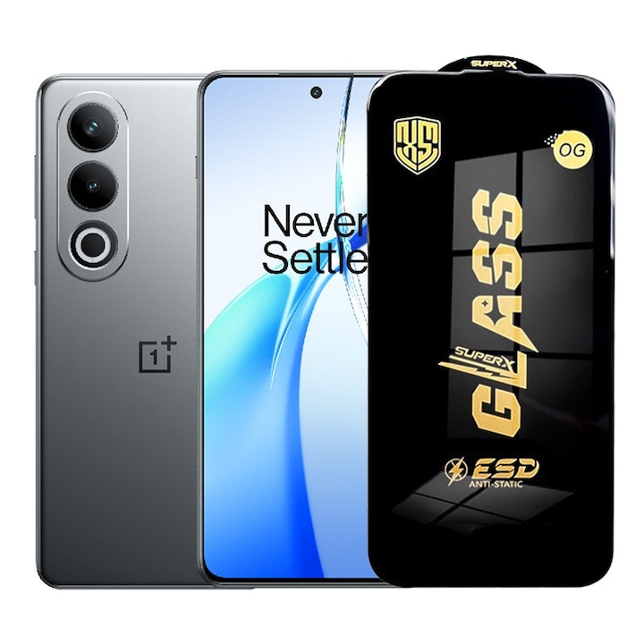 Folie ecran pentru OnePlus Ace 3V, Sticla Securizata ESD, Margini Negre, Rezistenta la Zgirie