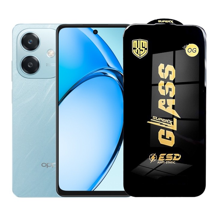 Folie ecran pentru Oppo A3x, Sticla Securizata ESD, Margini Negre, Rezistenta la Zgirieturi