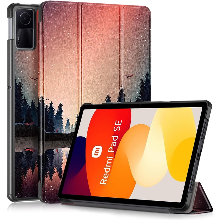 Husa Sigloo pentru tableta Xiaomi RedMi Pad SE 11" (2023) – Slim, Tri-Fold Magnetic, Piele Ecologica, Suport Stand, Antisoc – model Nightfall