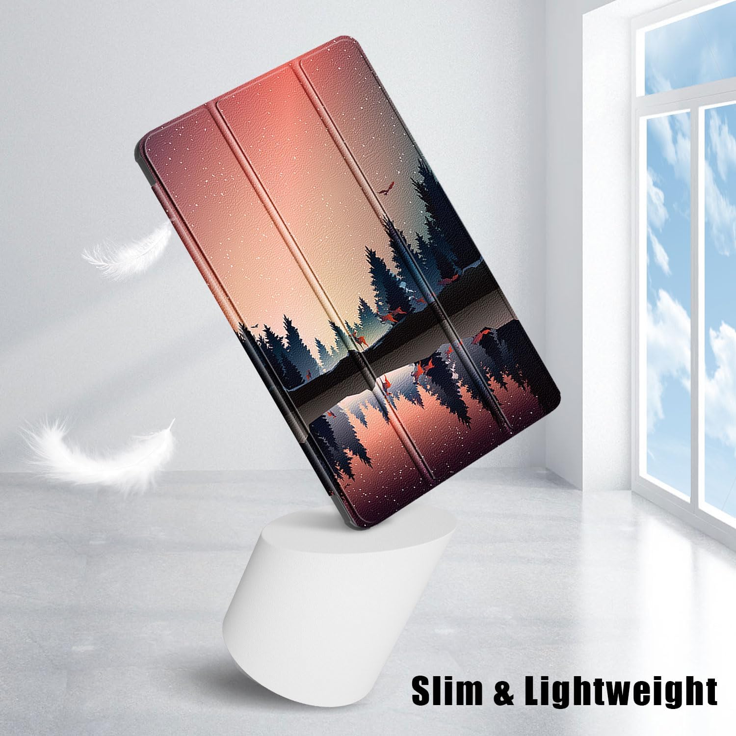 Husa Sigloo pentru tableta Honor Pad 10, 12.1" (2025), – Slim, Tri-Fold Magnetic, Piele Ecologica, Stand Reglabil, – model Nightfall