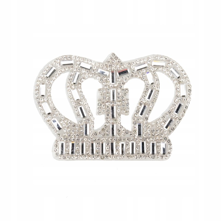 Emblema termoadeziva, Inger mic, coroana, alb, 5x8 cm