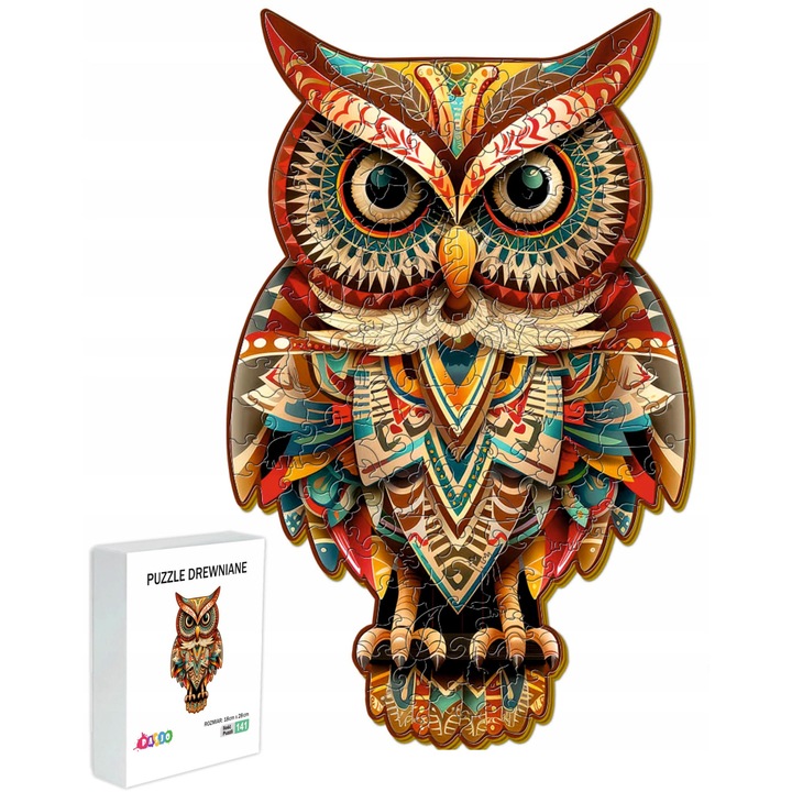 Fa Puzzle, bagoly, 141 darab, gyerekeknek és felnőtteknek, többszínű