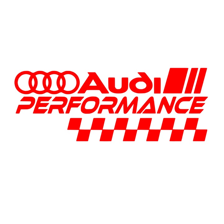 Sticker auto Audi performance, rosu, 26 cm