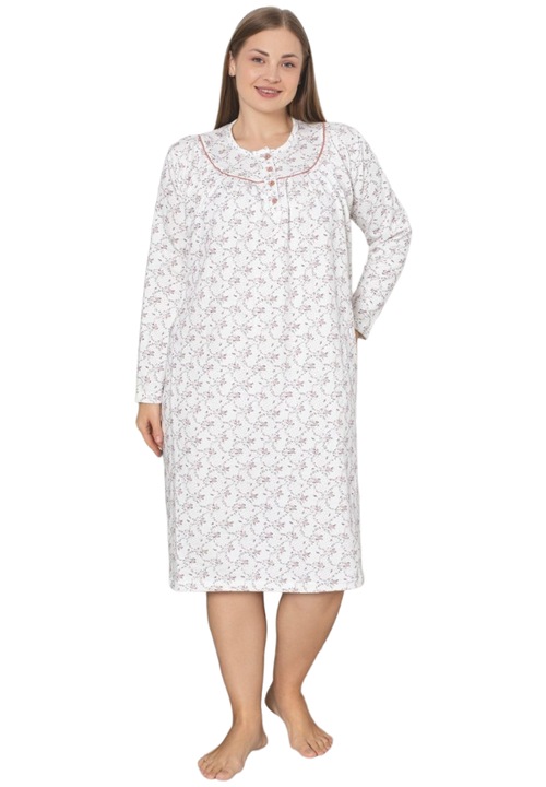 Camasa de Noapte Vatuita Bumbac, Roz deschis