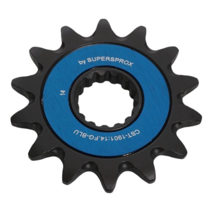 Pinion fata Moto SUPERSPROX 1248 14, albastru/negru, dimensiune 14, pentru KTM/HUSQVARNA/GASGAS