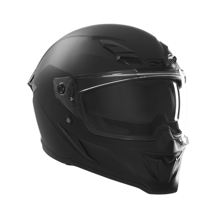 Casca integrala EXKLUSIV Goliath, negru mat, marimea M, cu viziera suplimentara in set