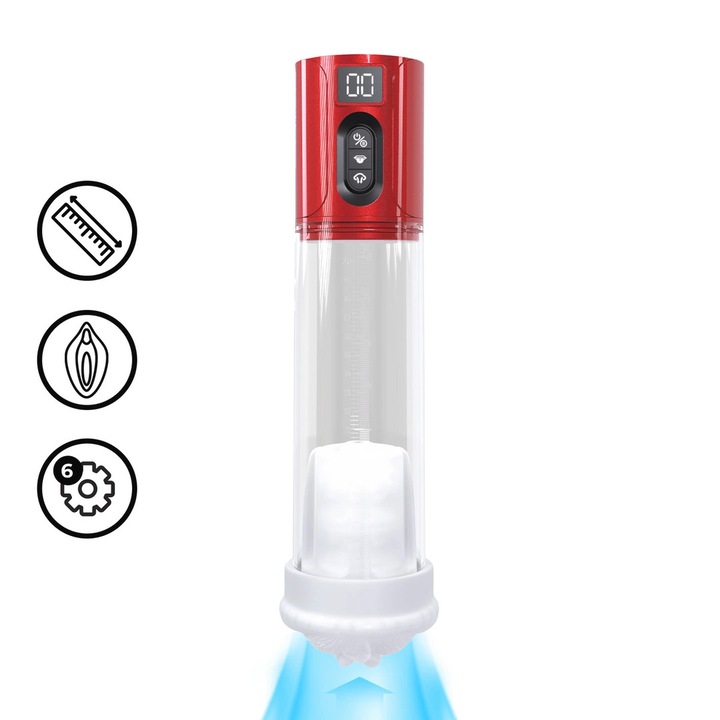 MaxLift Hyperlift szexuális pumpa, Pumped by Shots, 7 mód, fémezett