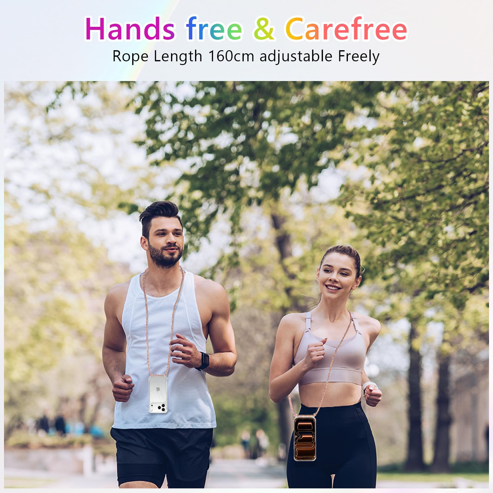 Husa Transparenta pentru iPhone 17 Pro Max, Antisoc, cu Snur Reglabil Integrat 160cm, Protectie Superioara, Multicolor