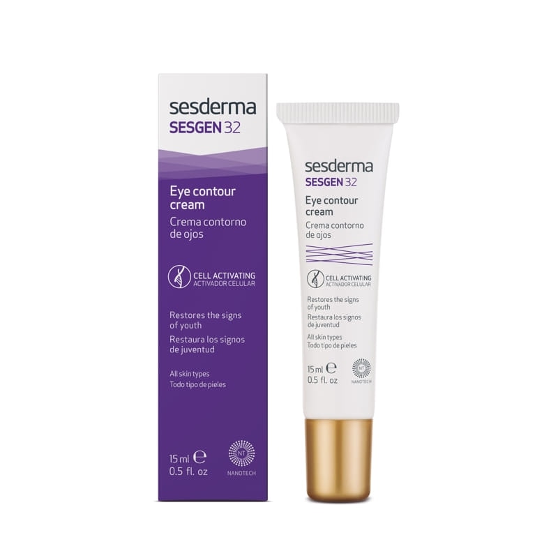 Crema pentru conturul ochilor SESDERMA SESGEN 32, reduce cearcanele si edemul, combate pleoapele cazute, cu aplicator ceramic inovator, 15ml