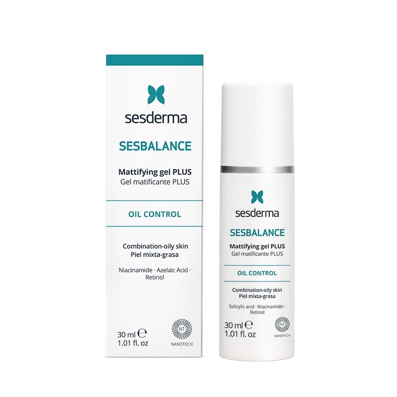 Gel Matifiant Intensiv SESDERMA SESBALANCE Plus, reglarea sebumului, ingrijire ten mixt si gras, textura fluida, 30ml
