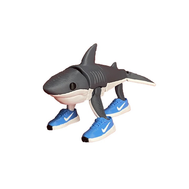 Фигурина Тралалеро Тралала, AjieQaQ, ярки цветове, 10см, артикулирана играчка