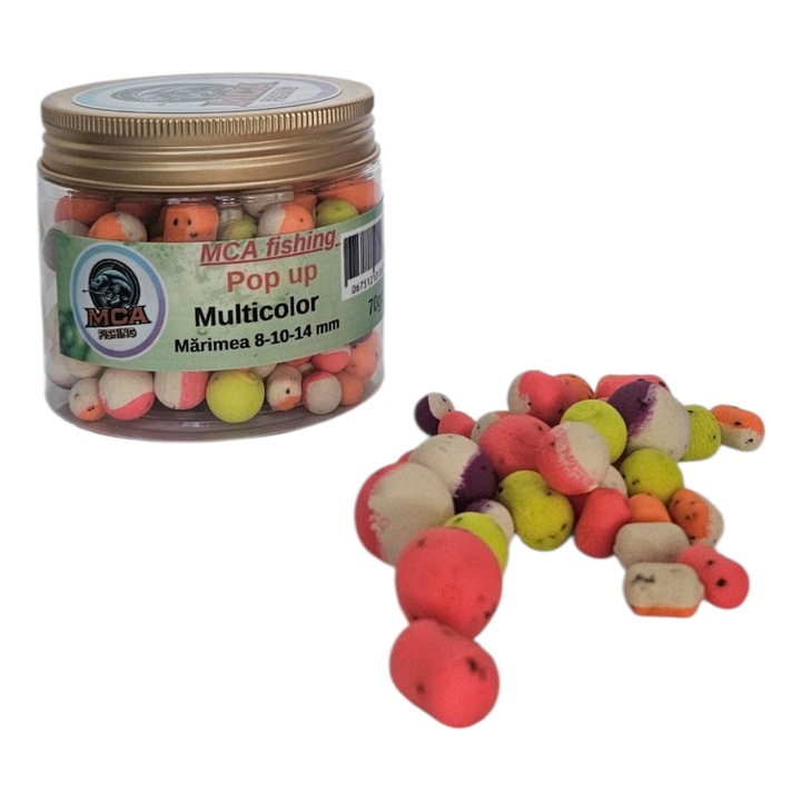 Momeala cărlig POP-UP set multicolor, dimensiuni mixte 8x10x14mm