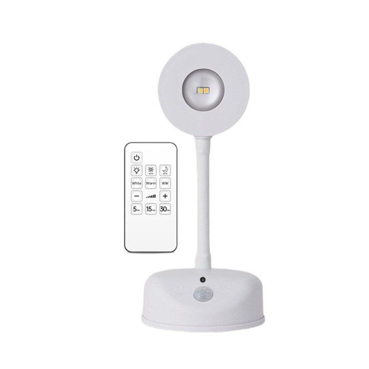 Aplica LED de perete telecomanda, COSMI inteligenta cu senzor de miscare, recargabila fara instalare, telecomanda pentru lumina si culoare, 18.8mm subtire, ideal pentru dulap/scara/coridor, alb