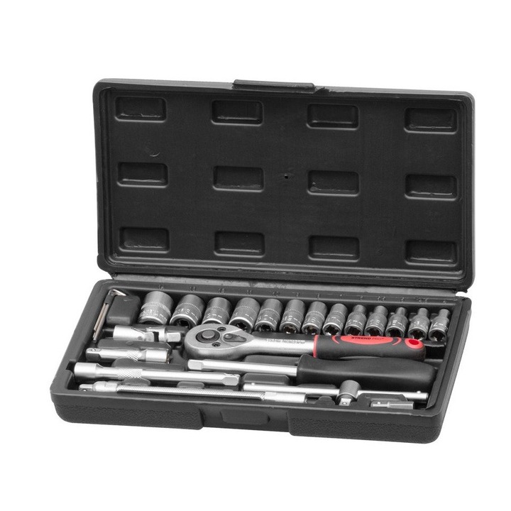 Комплект вложки Pro, 25 части, глави, 1/4" тресчотка, в куфар