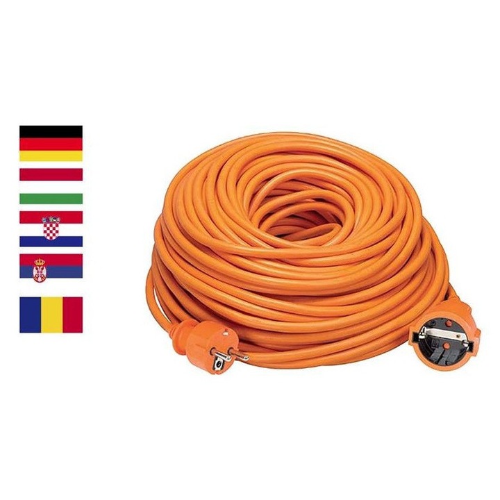 заземен удължител 10 м оранжев
