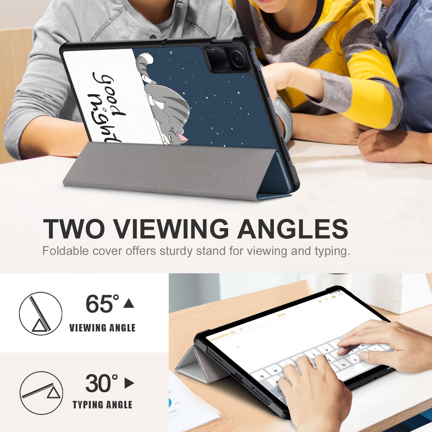 Husa Sigloo pentru tableta Xiaomi RedMi Pad SE 11" (2023) – Slim, Tri-Fold Magnetic, Piele Ecologica, Suport Stand, Antisoc – model Lazycat