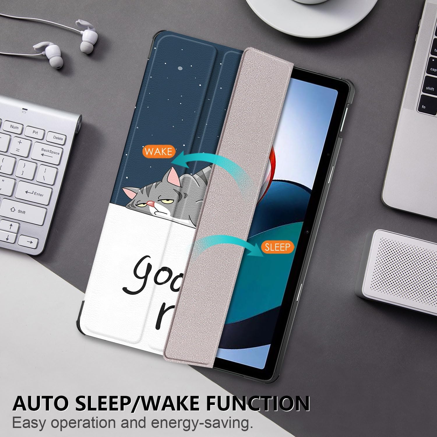 Husa Sigloo pentru tableta Xiaomi RedMi Pad SE 11" (2023) – Slim, Tri-Fold Magnetic, Piele Ecologica, Suport Stand, Antisoc – model Lazycat