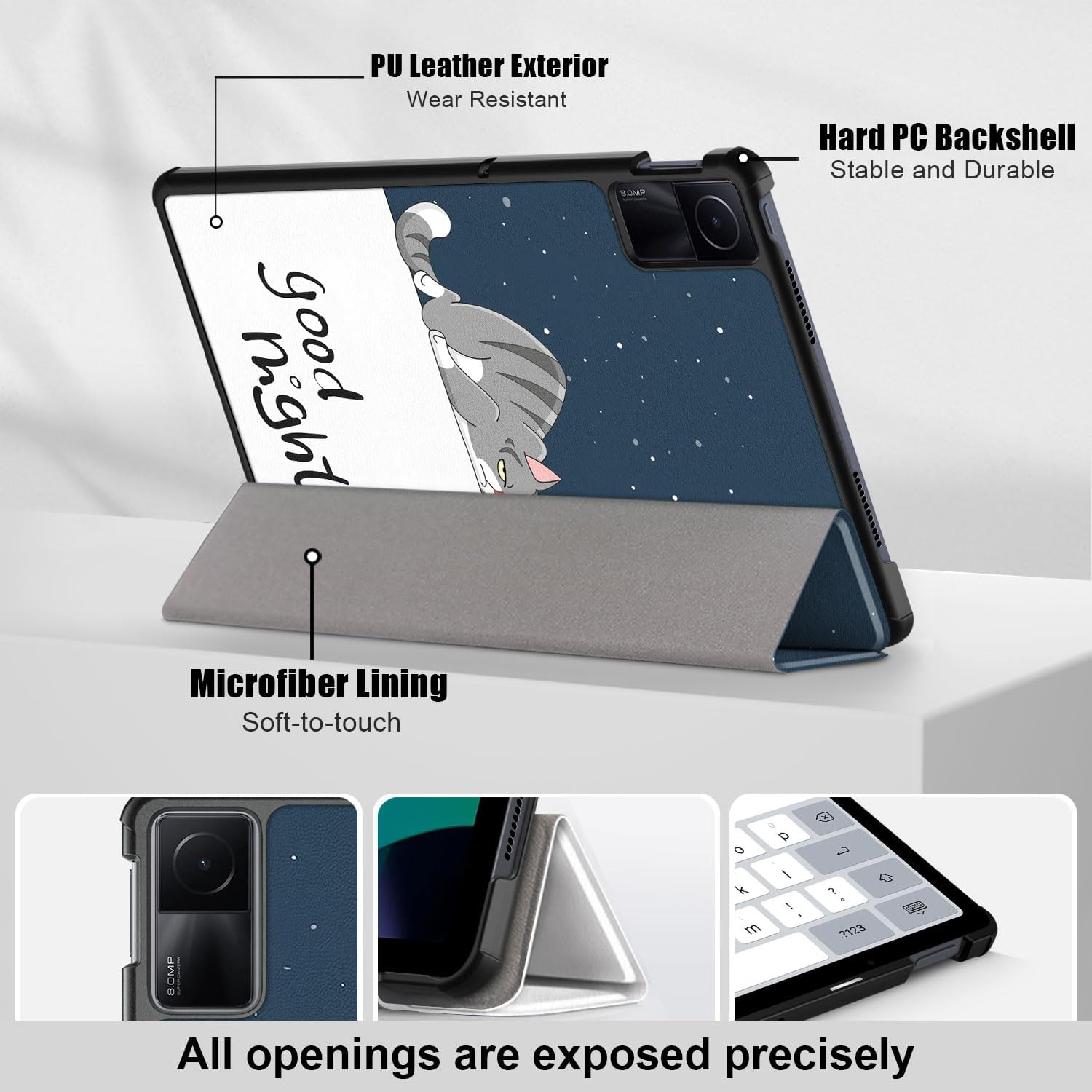 Husa Sigloo pentru tableta Xiaomi RedMi Pad SE 11" (2023) – Slim, Tri-Fold Magnetic, Piele Ecologica, Suport Stand, Antisoc – model Lazycat