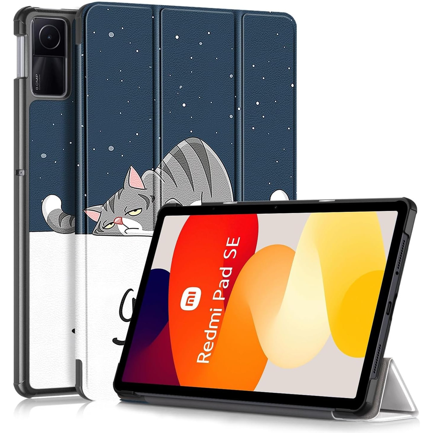 Husa Sigloo pentru tableta Xiaomi RedMi Pad SE 11" (2023) – Slim, Tri-Fold Magnetic, Piele Ecologica, Suport Stand, Antisoc – model Lazycat
