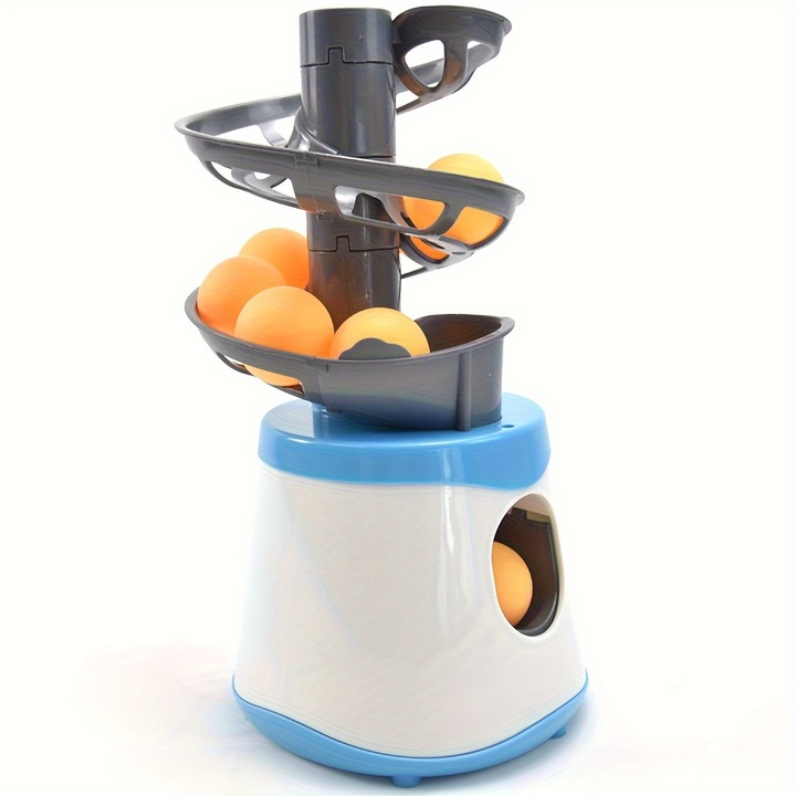 Robot de tenis de masa portabil, modernizat, ISSNW, culoare albastra, cu alimentare dubla – potrivit pentru antrenament (fara mingi incluse)