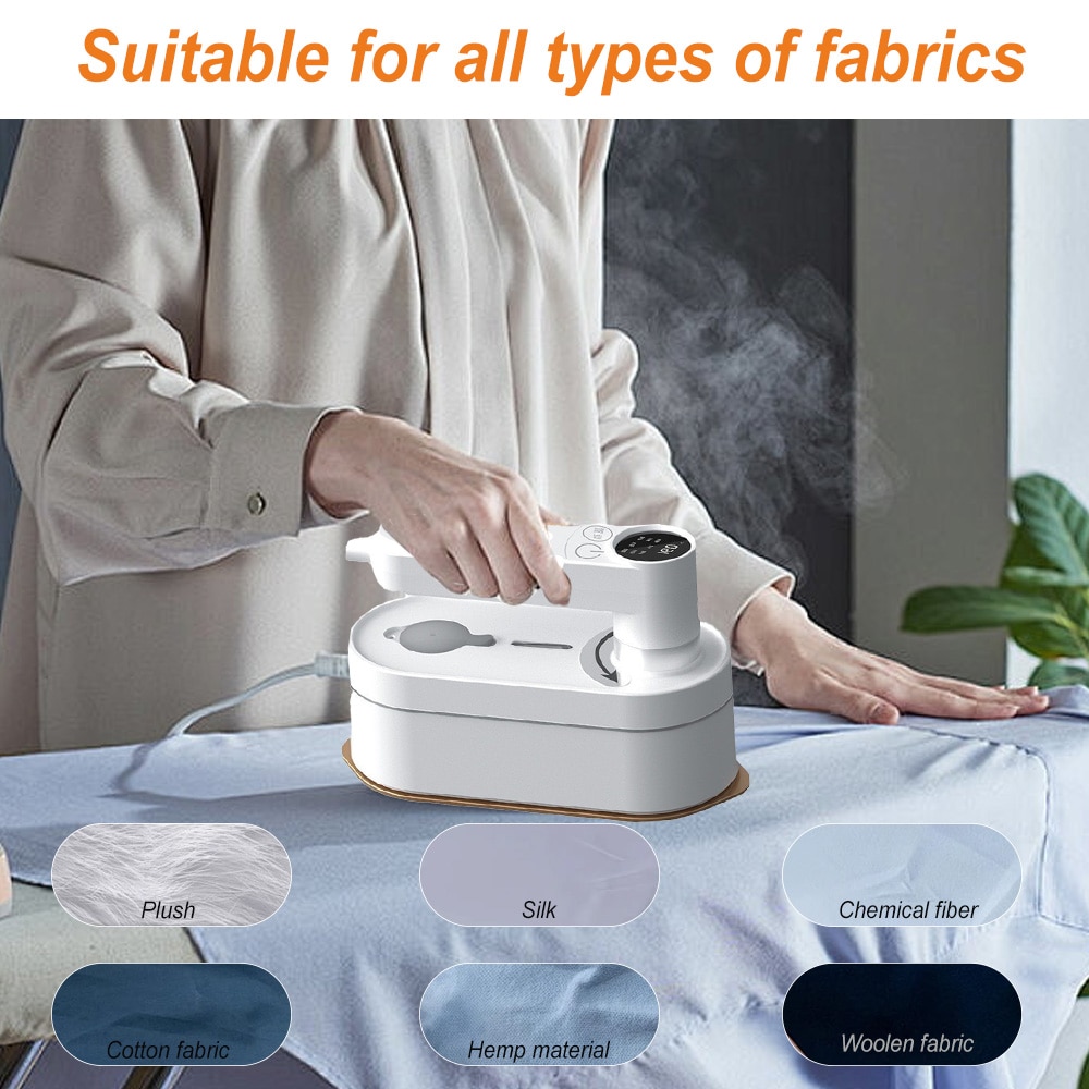 Aparat De Calcat Cu Abur IDAMAKON 8 Moduri Reglabile Putere 1200W 110ml rotire 180° Grade Pliabil Calcare Orizontala si Verticala Functie Umeda/Uscata 10S Incalzire Rapida Anti-Scurgere Alb