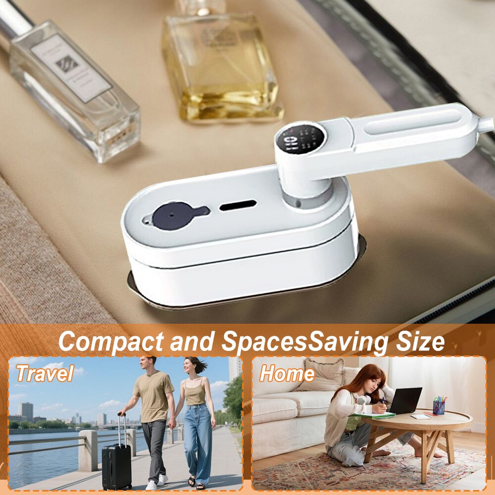 Aparat De Calcat Cu Abur IDAMAKON 8 Moduri Reglabile Putere 1200W 110ml rotire 180° Grade Pliabil Calcare Orizontala si Verticala Functie Umeda/Uscata 10S Incalzire Rapida Anti-Scurgere Alb